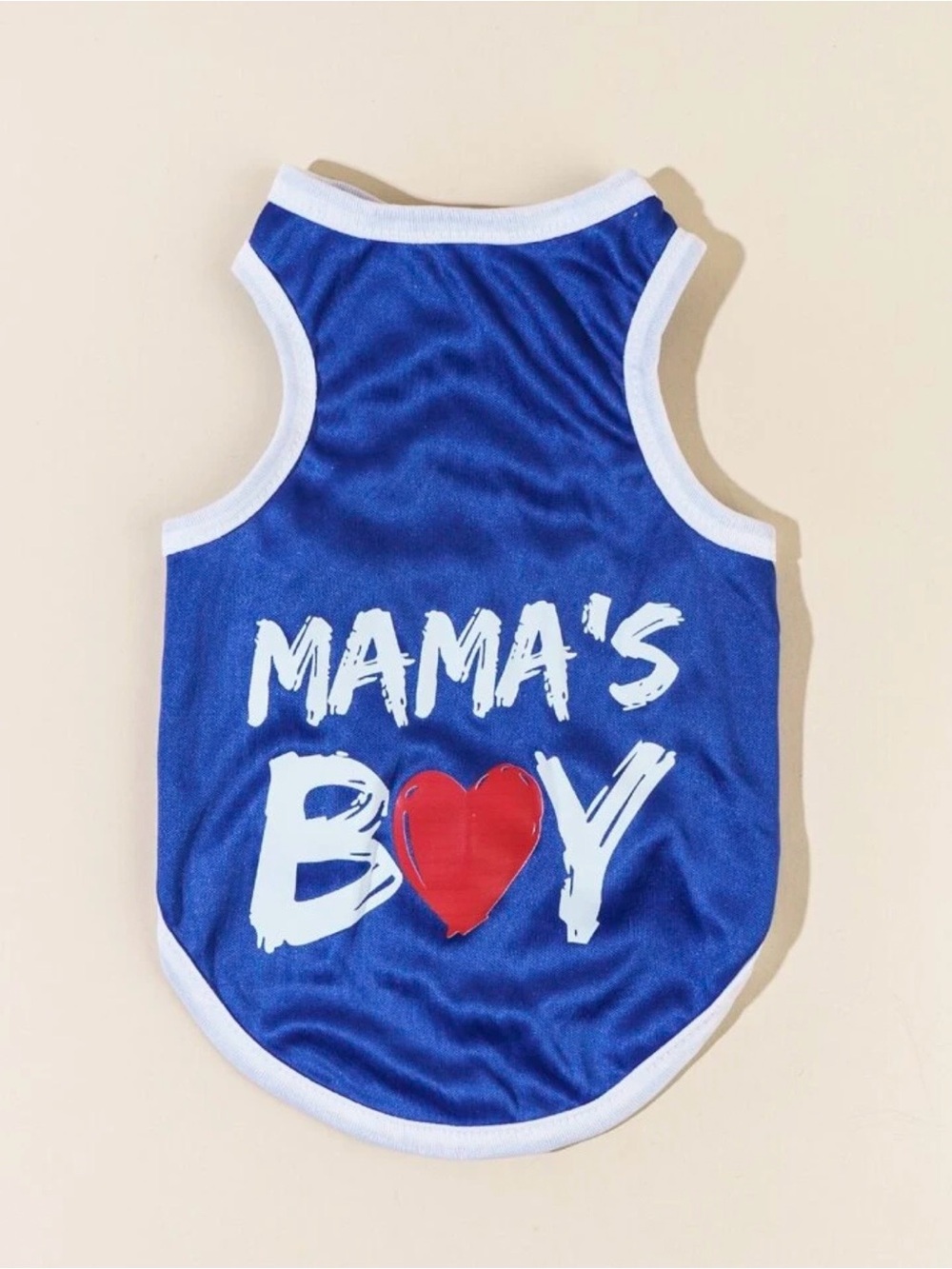 Blue 'Mama's Boy' Pet Tank with Red Heart